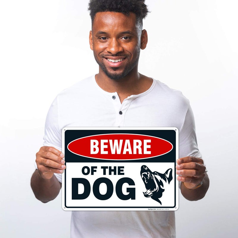 Sigo Signs Beware of The Dog Sign, 10x14 Inches, Rust Free .040 Aluminum, Fade Resistant, Easy Mounting, Indoor/Outdoor Use, Made in USA - Image 2
